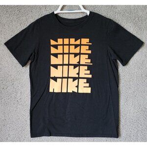 The Nike Tee Black Spellout Graphic Athletic Cut T Shirt Boys Youth Size Large
